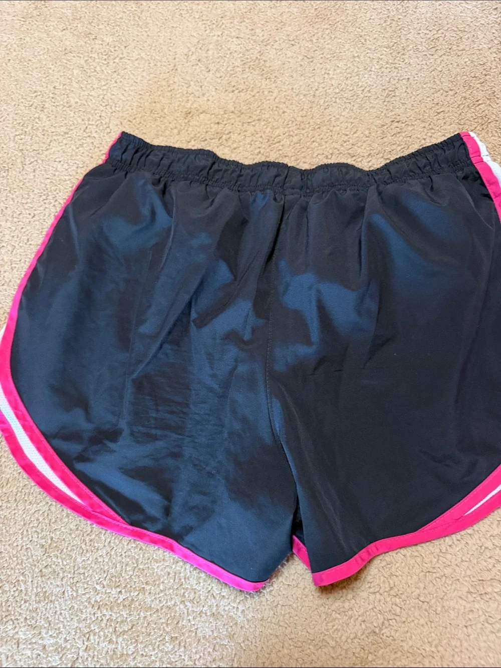 Nike Women's Black with Pink Trim Athletic Running Shorts